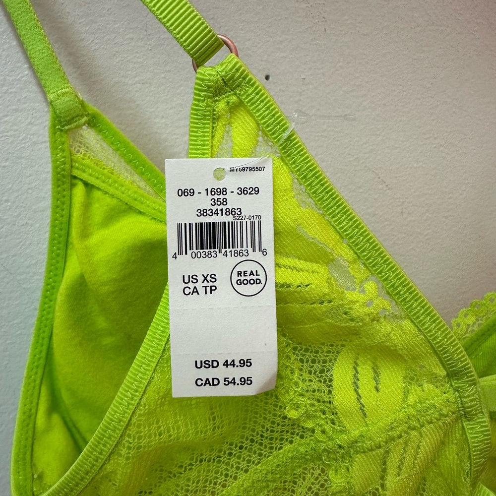 NWT Aerie Vibrant Lime Lace Bralette - Picture 4 of 4